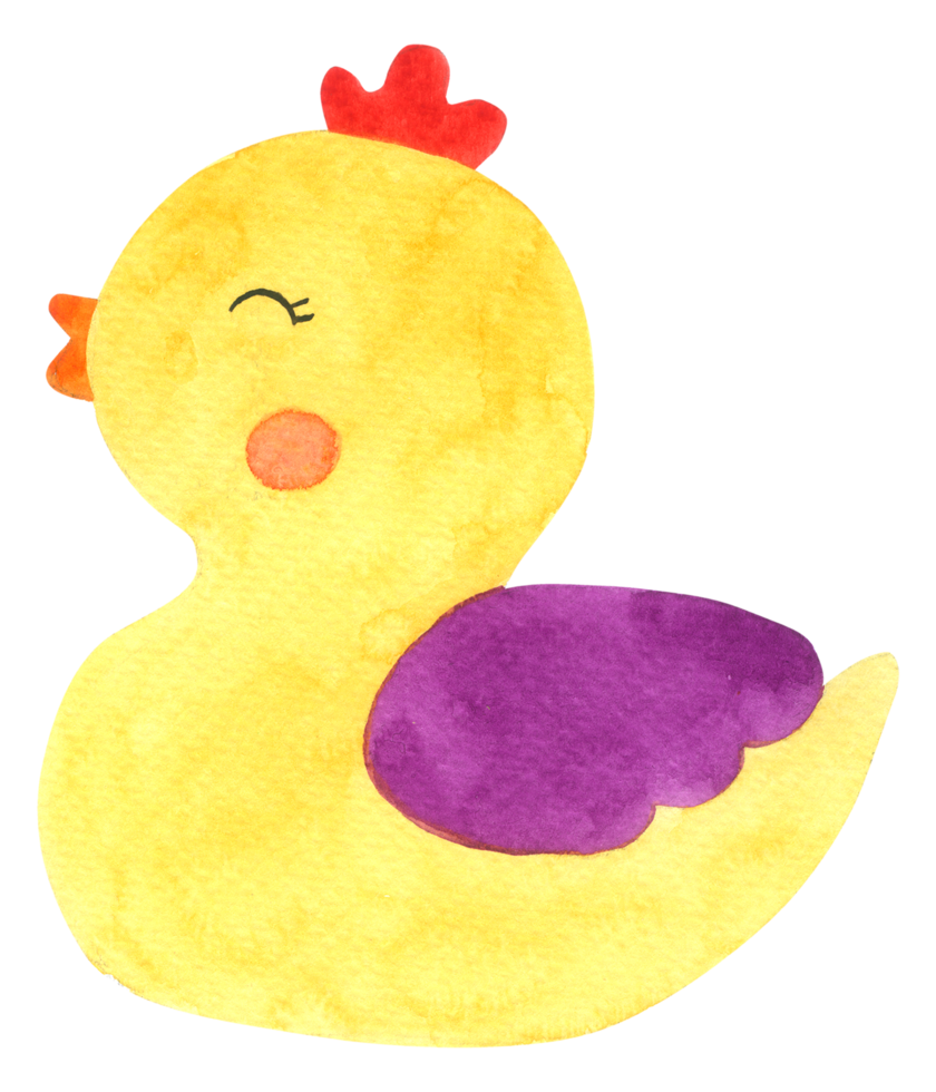 aquarelle mignonne de dessin animé de poulet png