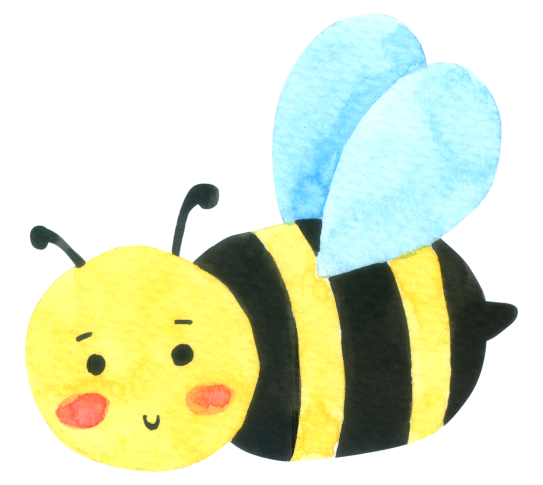 Bee cartoon cute watercolor png