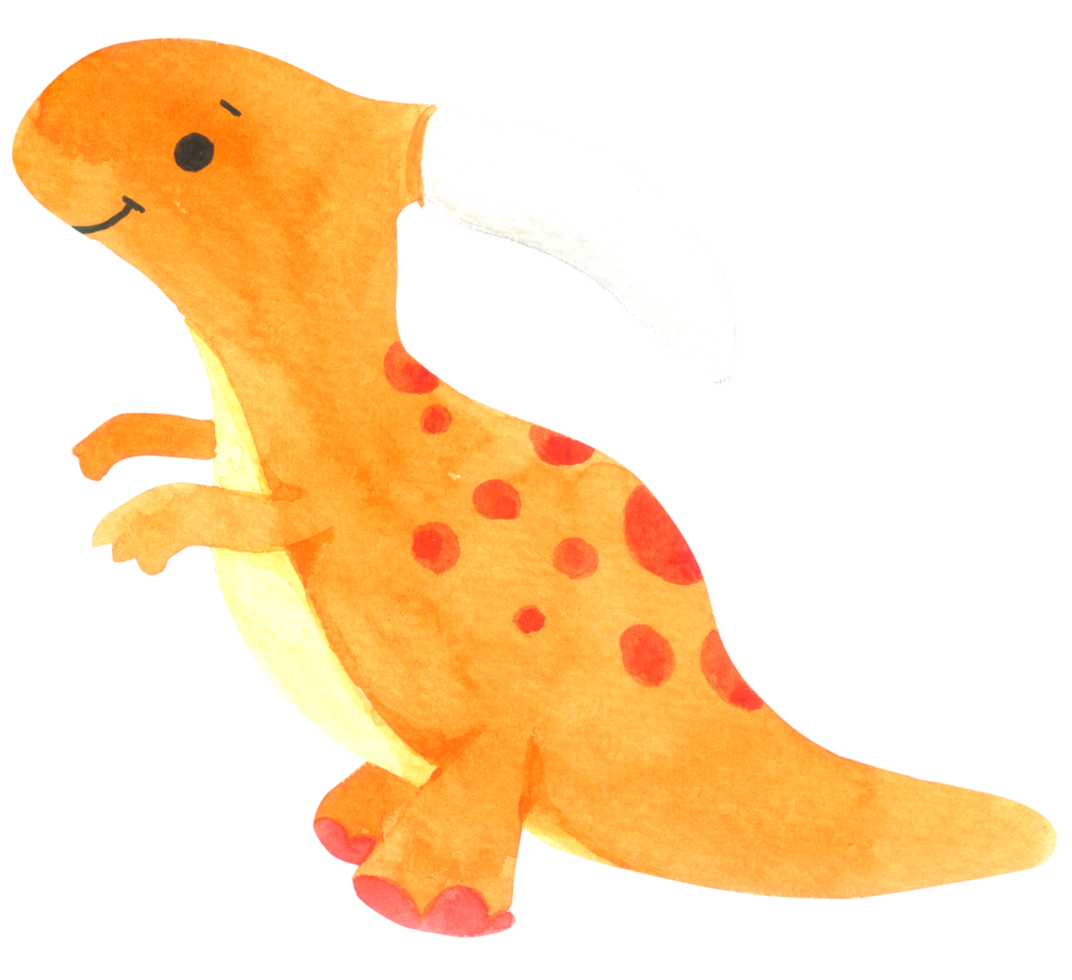 dinosour tecknad söt akvarell png