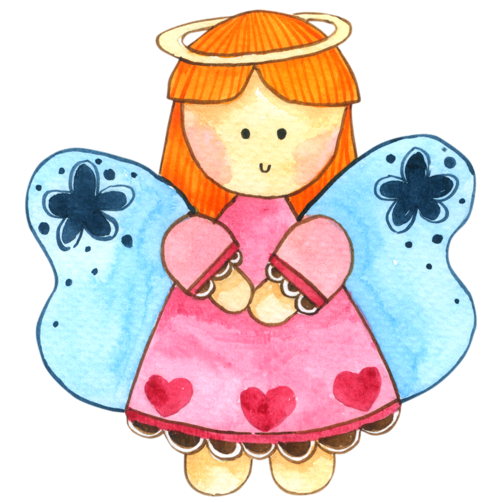 Angel cartoon cute watercolor png