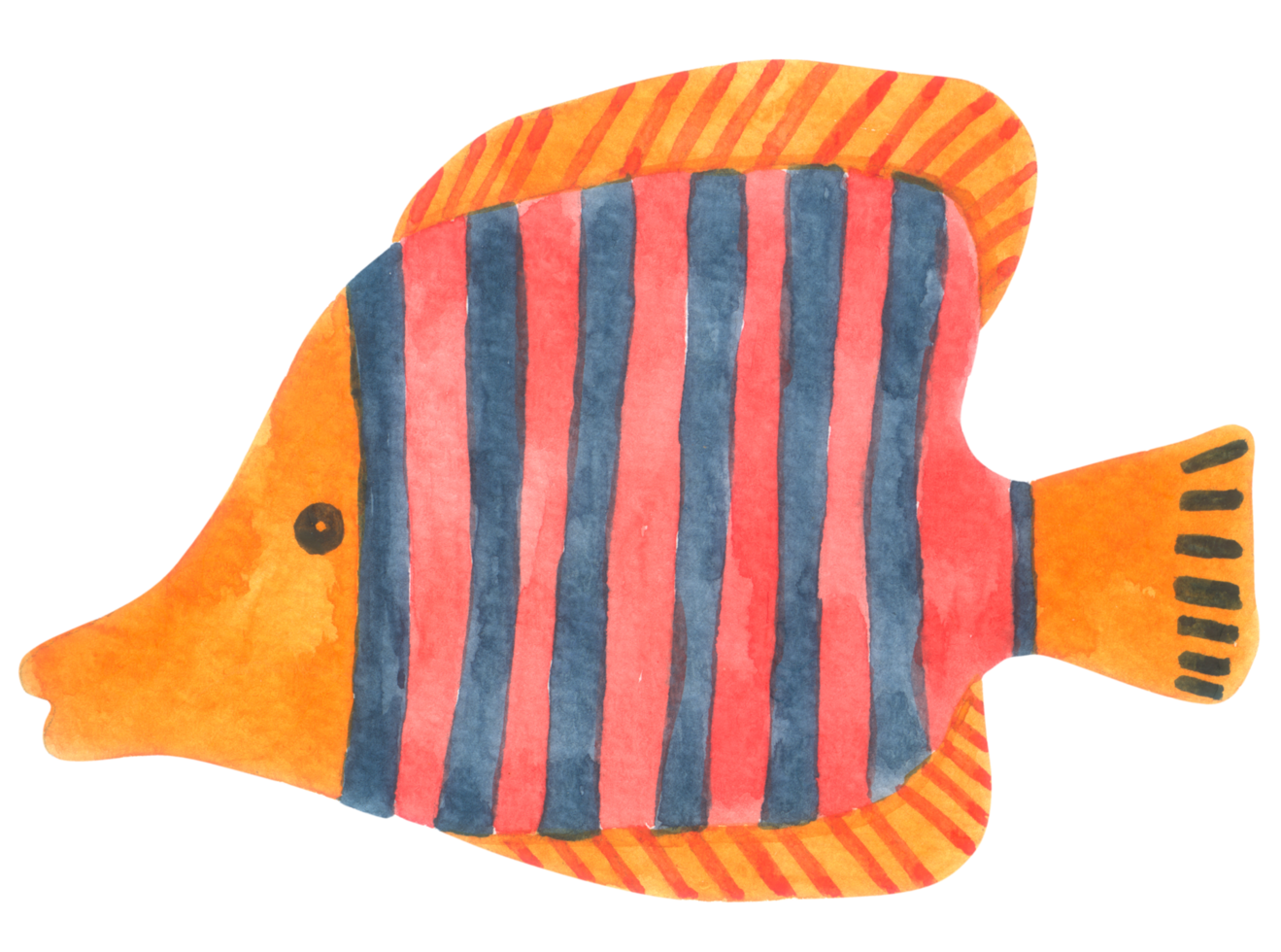 poisson dessin animé mignon aquarelle png