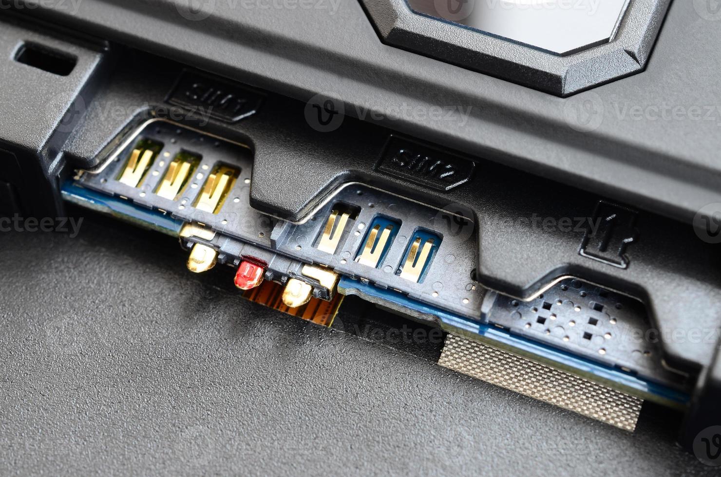 Broadband 5G mobile communication technology concept. Dual SIM slot photo