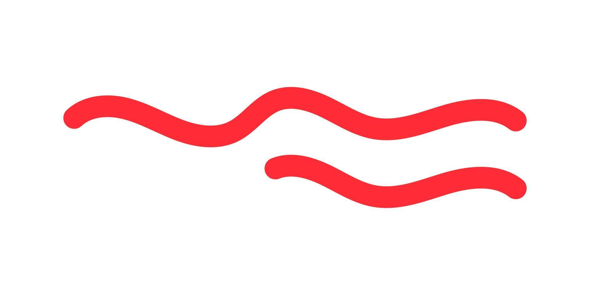 Vector abstract shape. Red waves. Abstract zigzags.