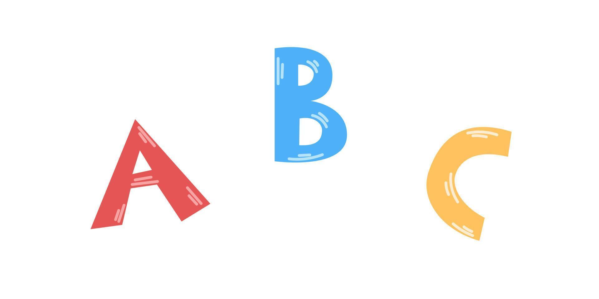 Vector doodle letters. ABC letters. Alphabet. Back to school.