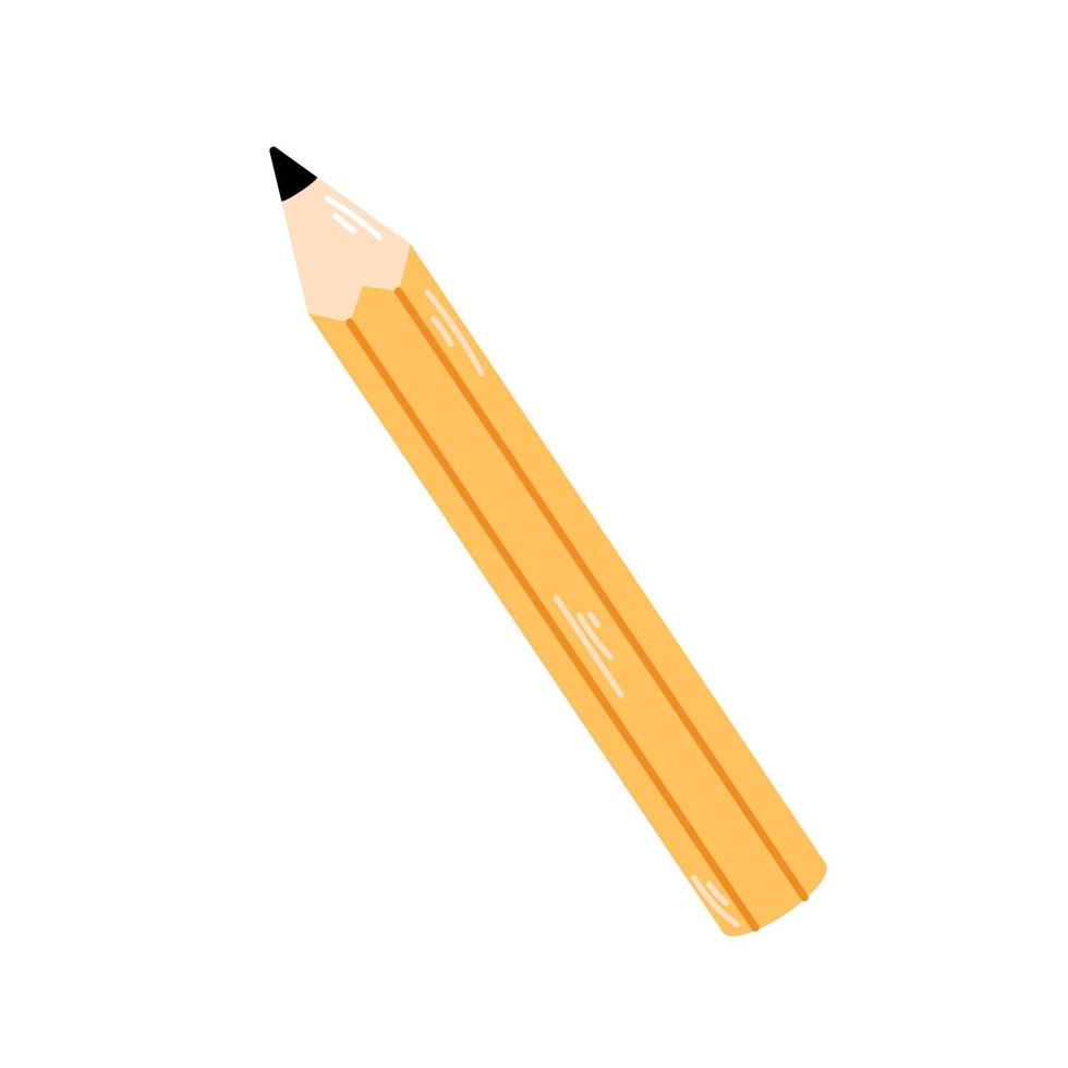 Vector cute pencil. School supply for children. Simple pencil. Back to school.