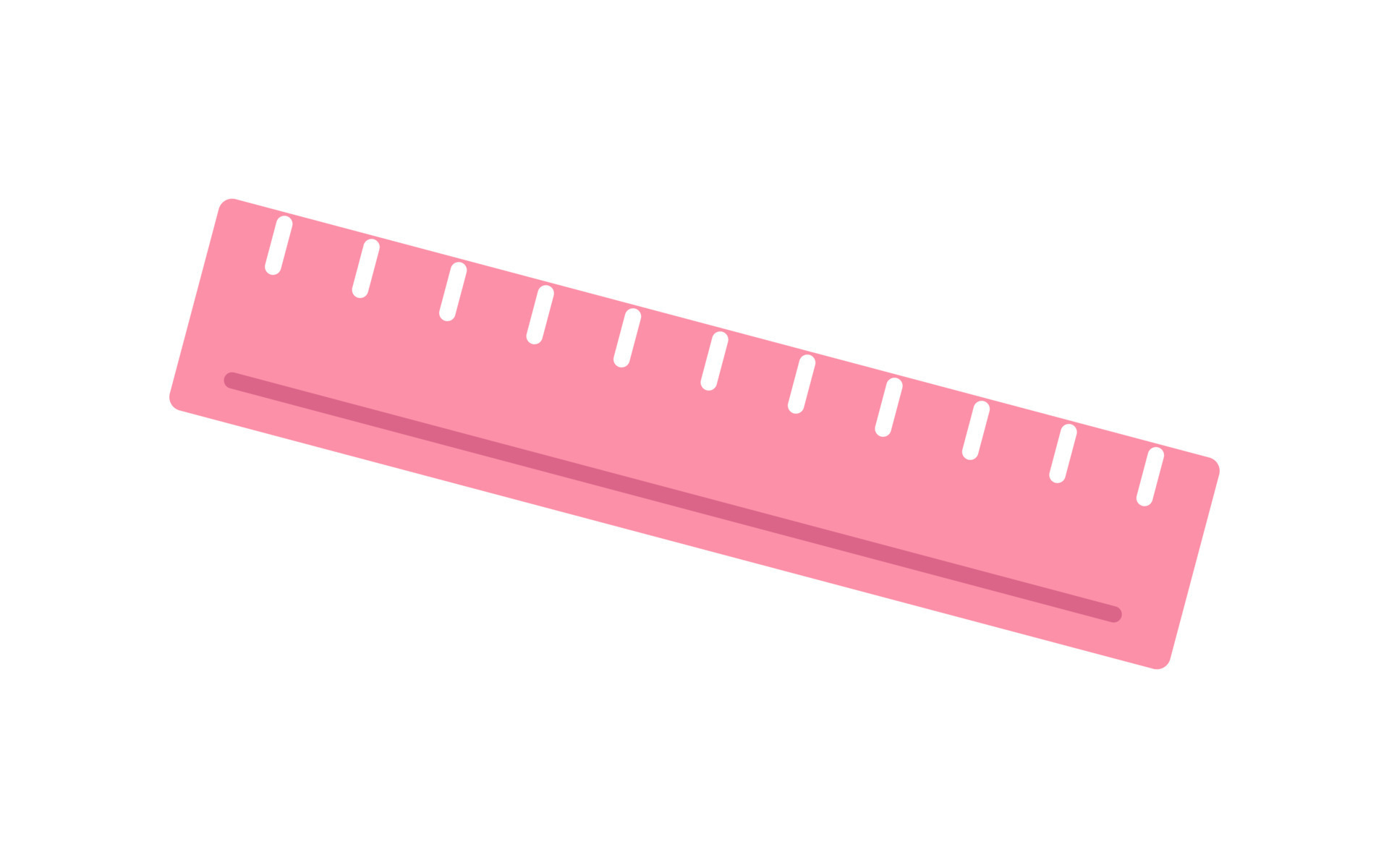 Vector pink ruler. Cute school ruler measurement scale tool. Back to