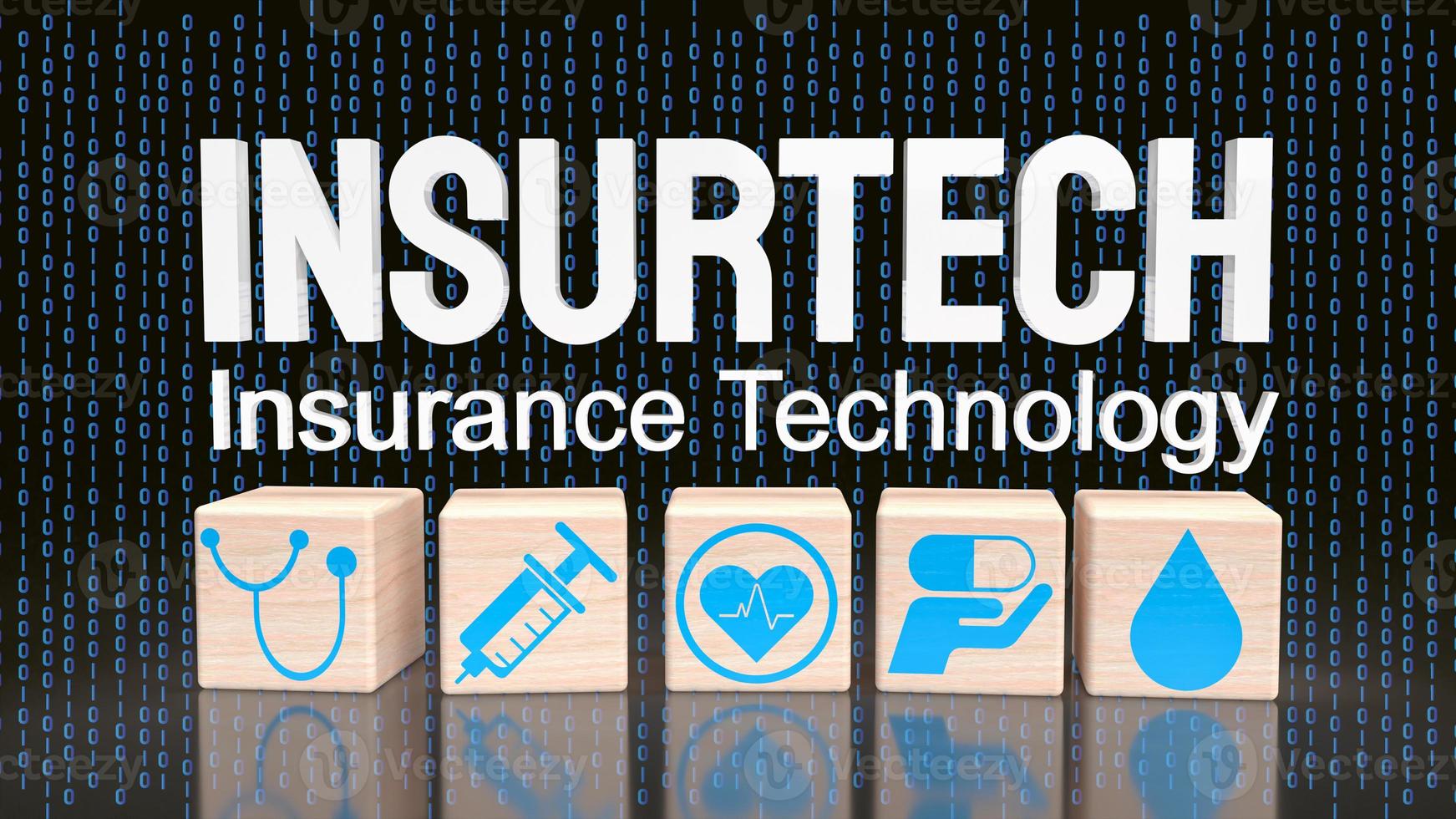 The insurtech word on digital background  for technology concept 3d rendering photo