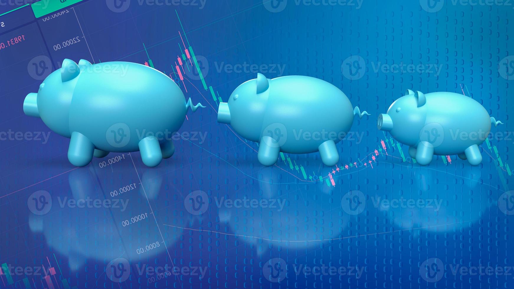 three piggy bank for saving or business concept 3d rendering photo