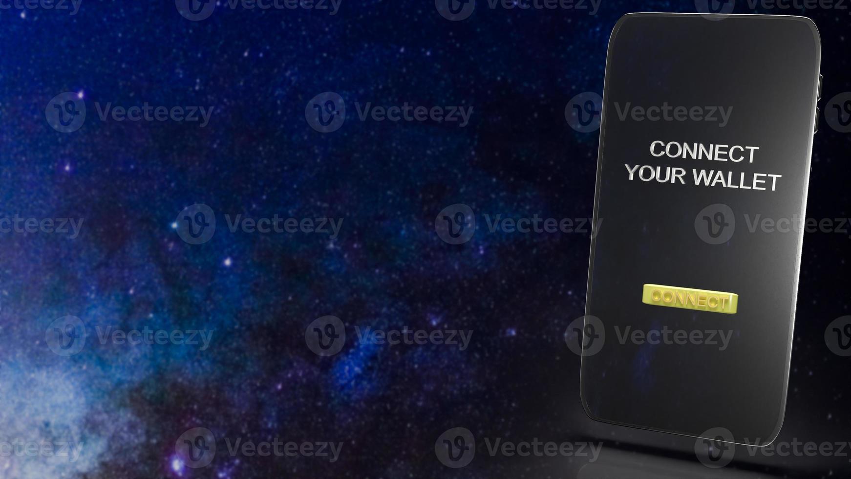 The wallet on mobile for business or technology concept 3d rendering photo