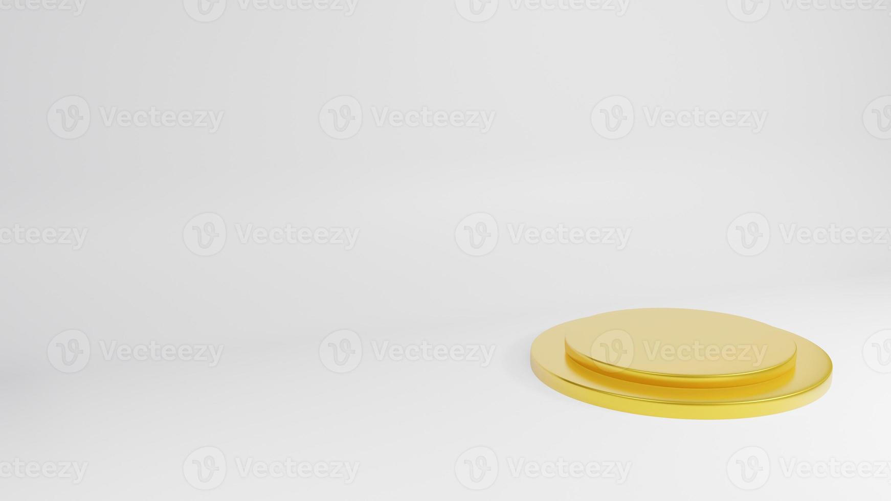 The gold stage on white background for present product 3d rendering photo