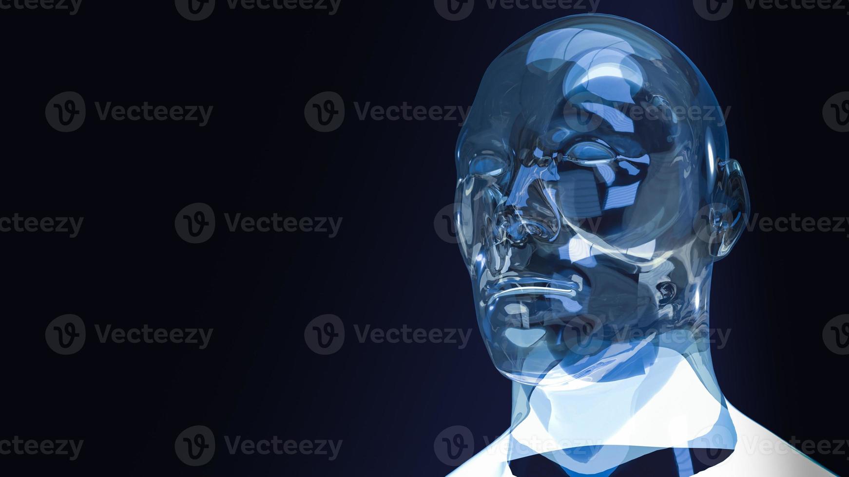 The robot head for sci and technology or machine learning content 3d rendering photo