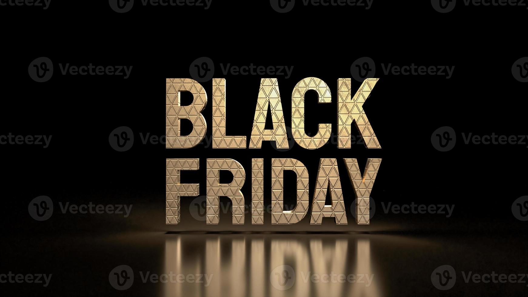Black Friday gold text for offer or promotion shopping concept  3d rendering photo