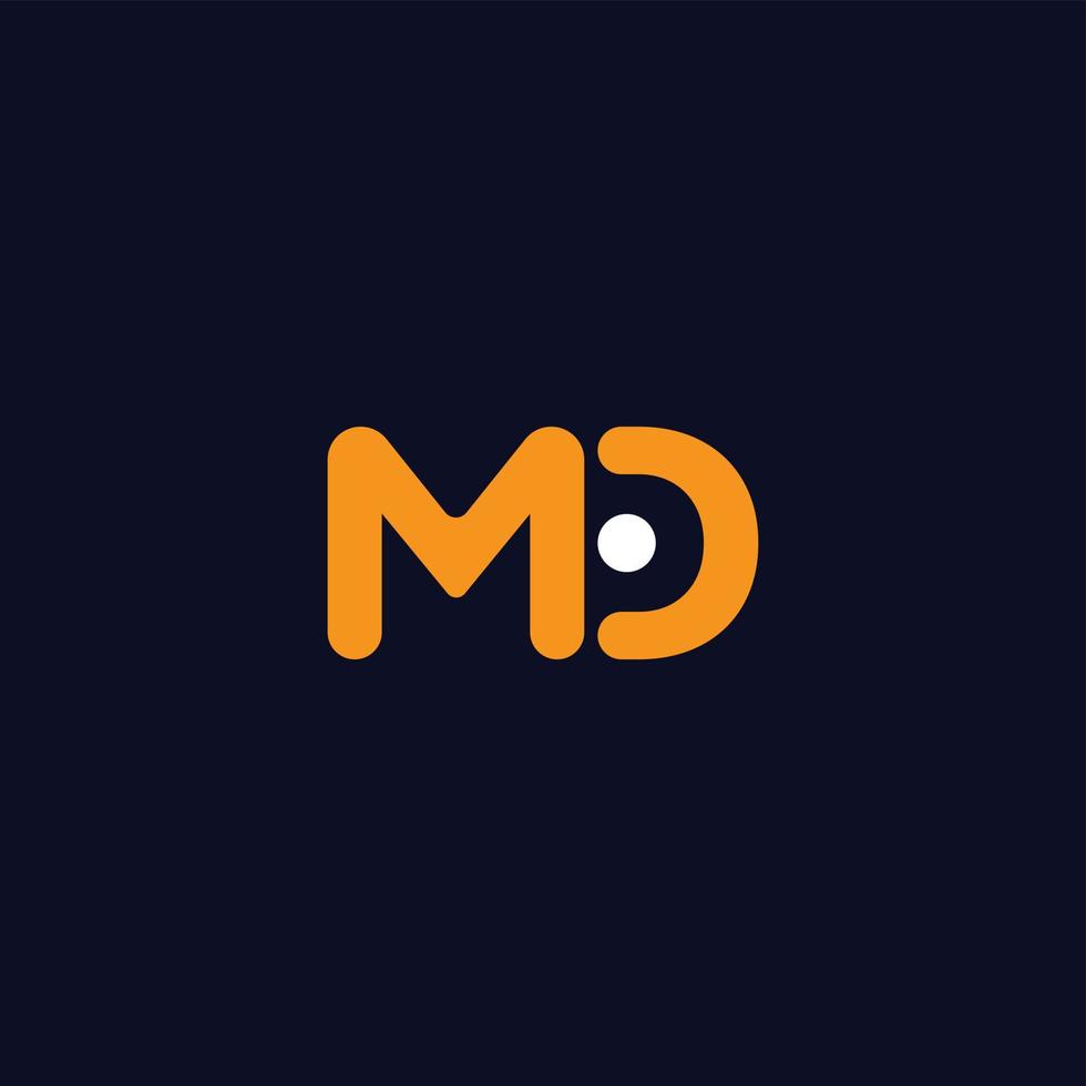 MD linked Uppercase letter logo Vector File