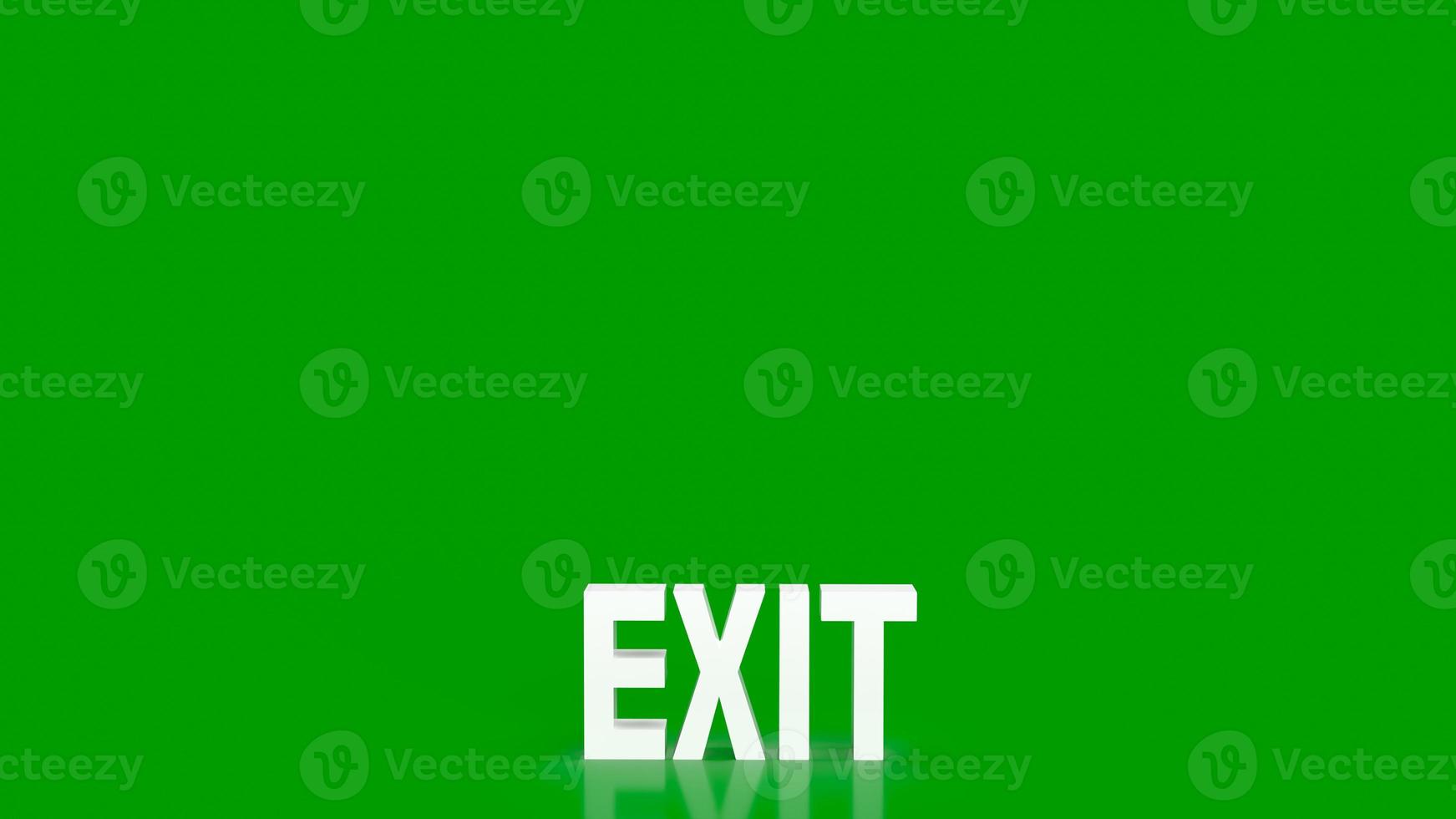 The white exit on green background 3d rendering photo