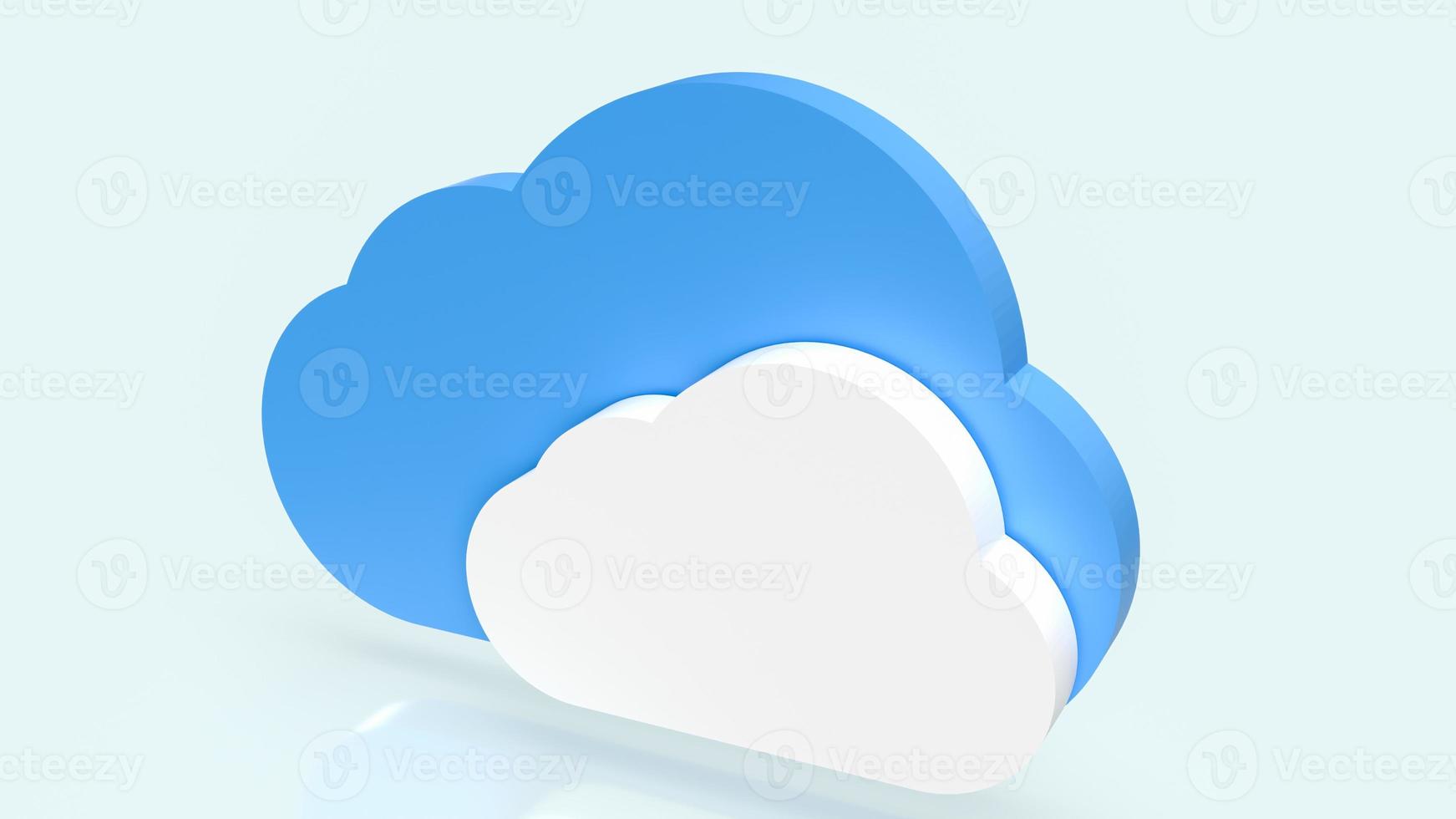 The cloud on blue background for it or technology concept 3d rendering photo