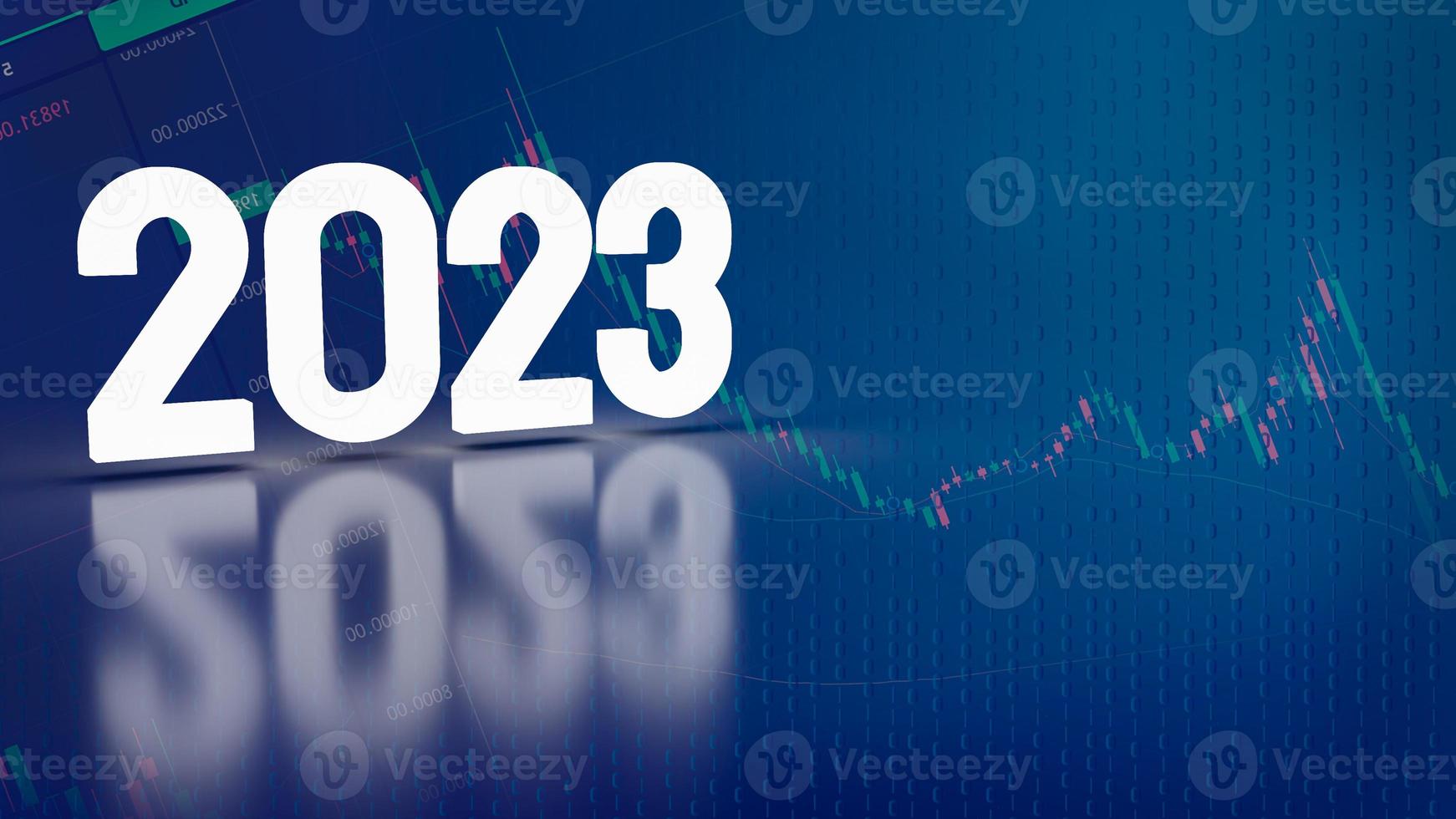 The 2023 white text on business background 3d rendering photo