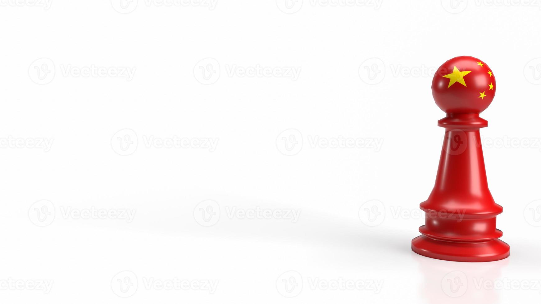 The red Chinese chess on white background  for business concept 3d rendering photo