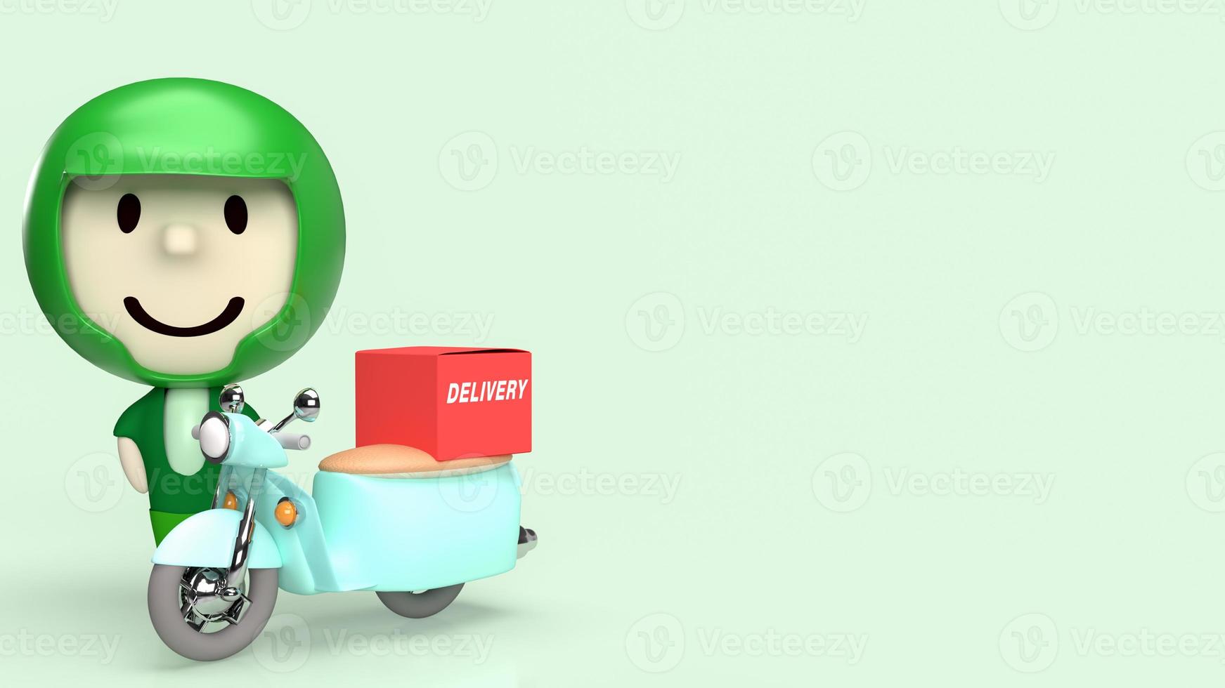 The driver and bike for delivery or transport concept 3d rendering photo