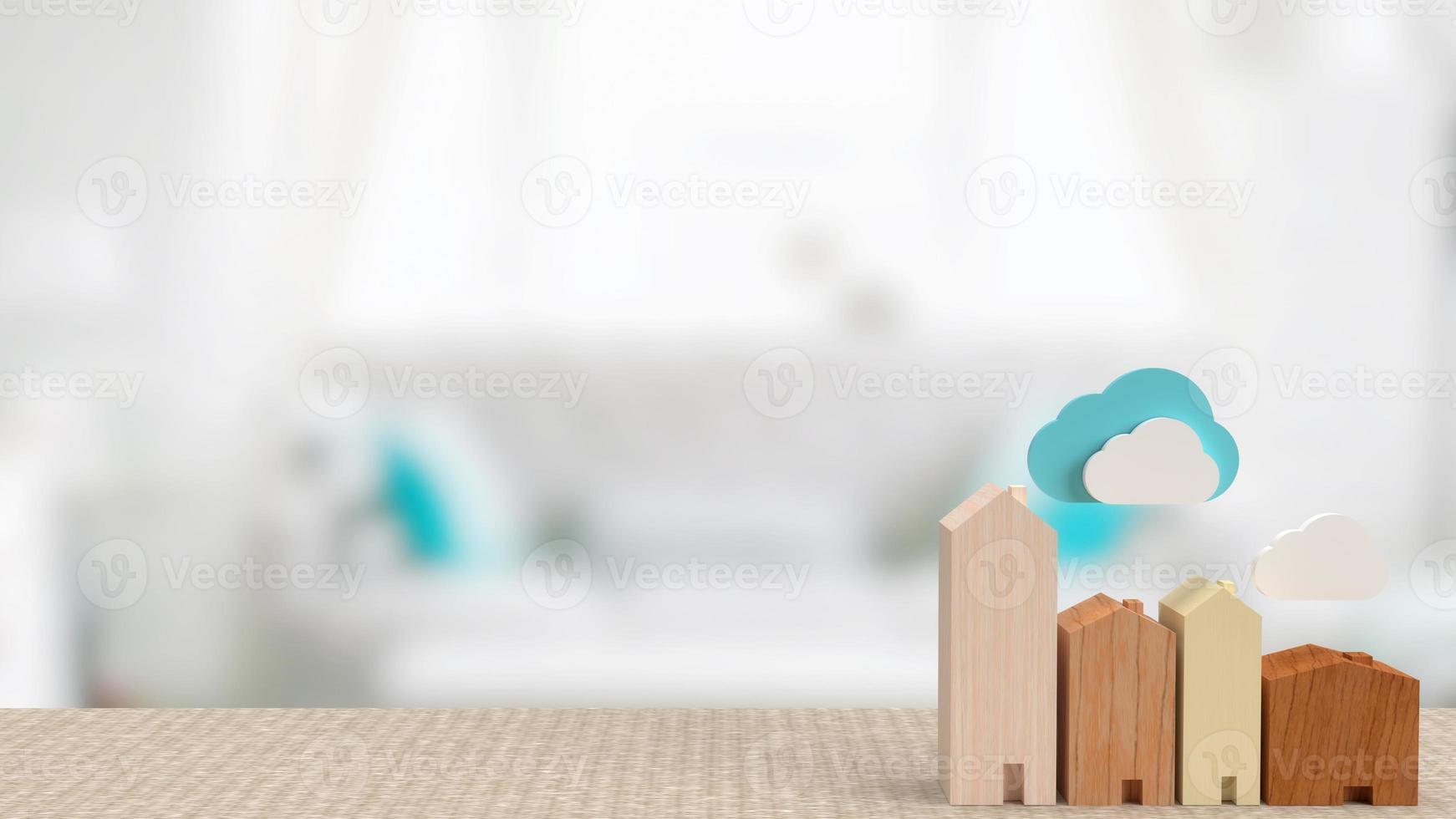 home and cloud for smart home  technology concept 3d rendering photo