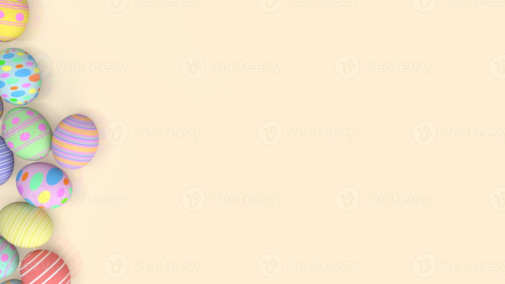 The Easter eggs flat lay image for Easter Day  holiday concept 3d rendering photo