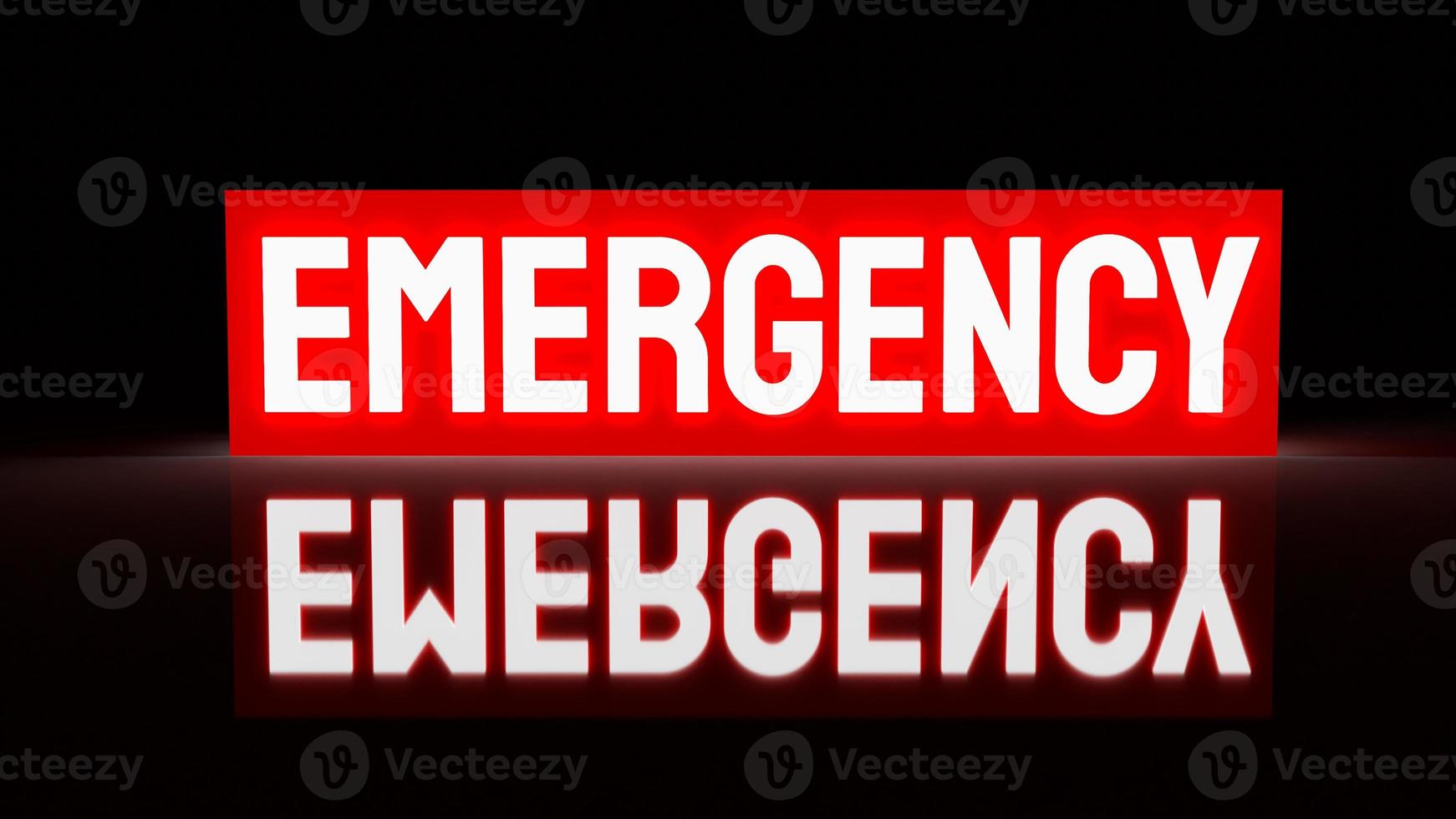 emergency light box in dark for rescue or  safety concept 3d rendering photo