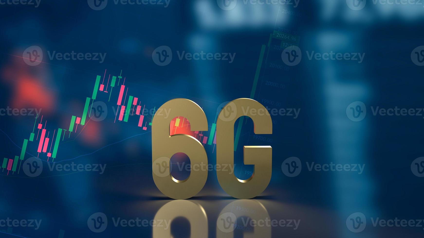 gold 6g on business background for technology  concept 3d rendering photo