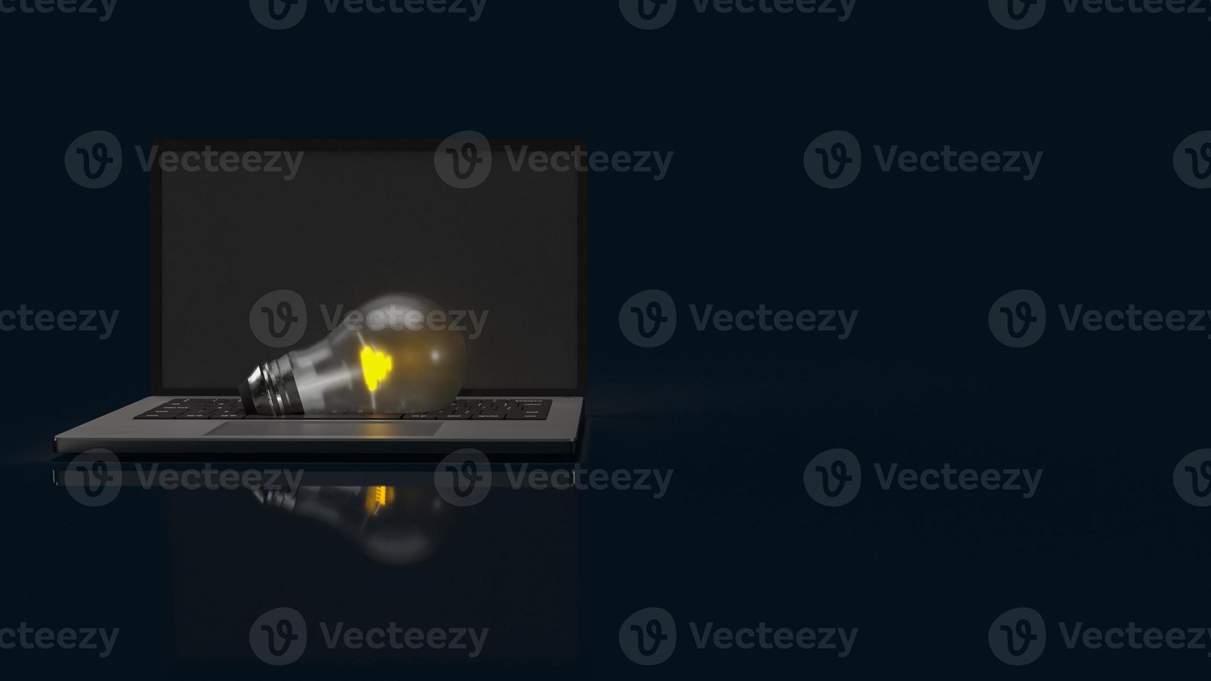 The notebook and light bulb for business or creative concept 3d rendering photo