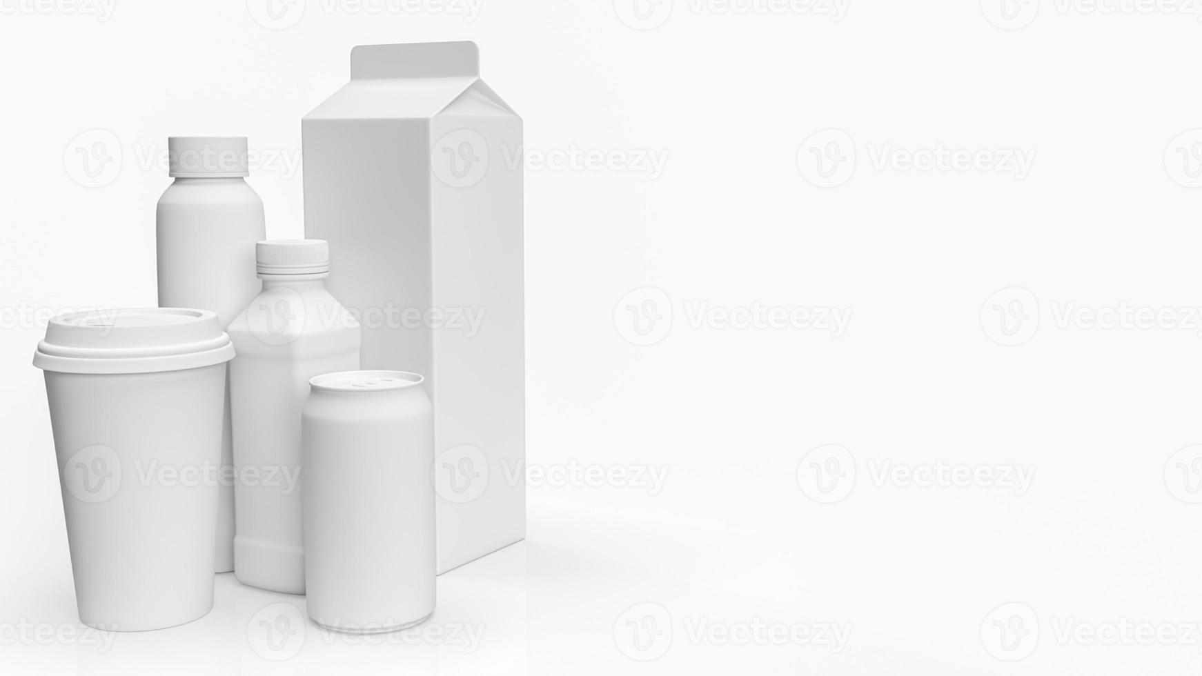 The plastic packing and can on white background for eco or climate change concept 3d rendering photo