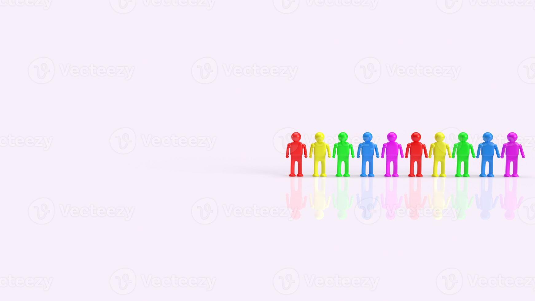 The human figure multicolor  for lgbt concept 3d rendering photo