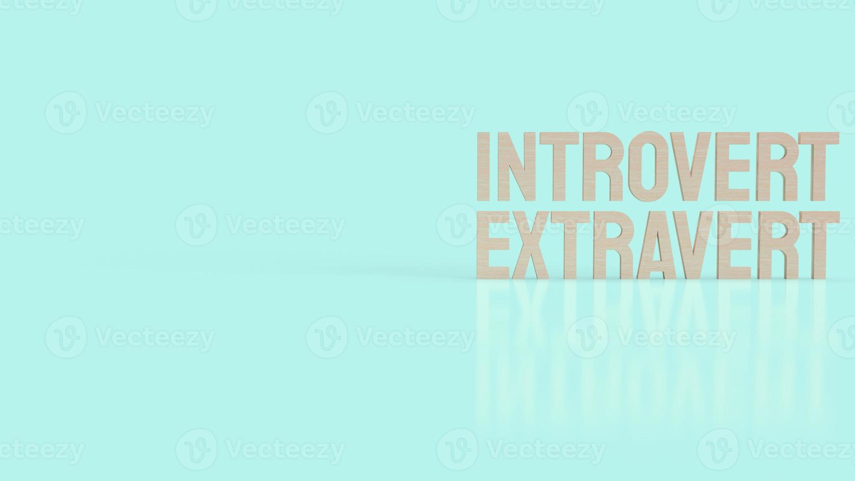 The  introvert  and extravert text for background 3d rendering. photo