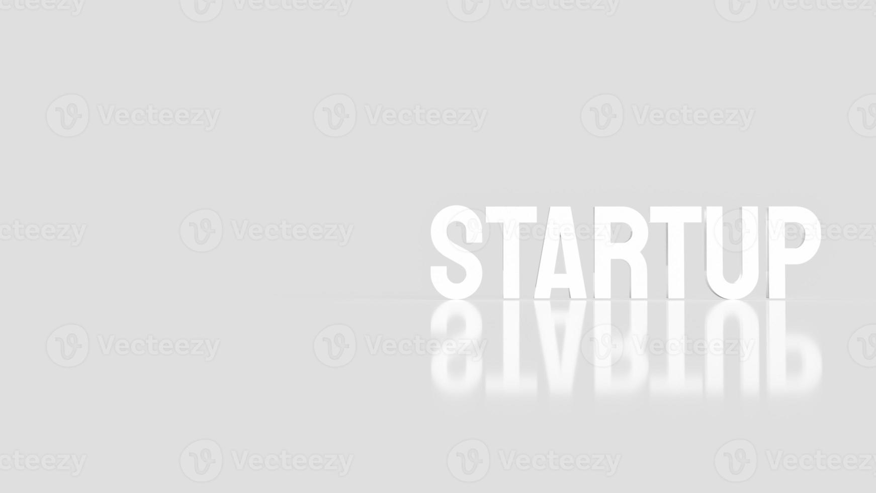 The  startup white text for business concept 3d rendering photo