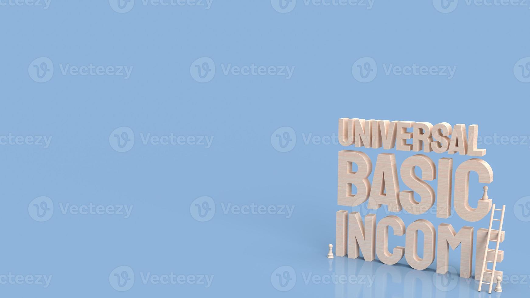The Ubi or  Universal Basic Income is a government program in which every adult citizen receives a set amount of money regularly 3d rendering photo