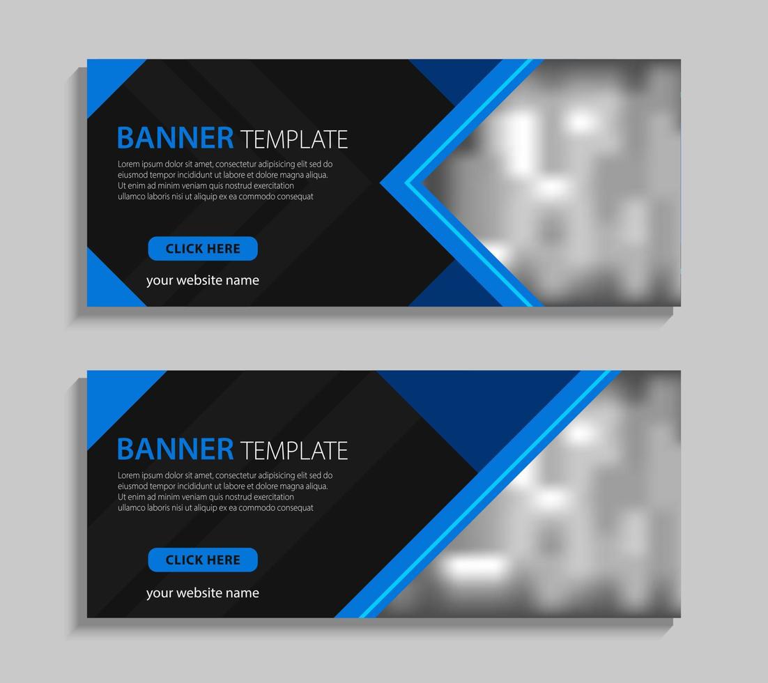 Abstract web banner template design. Horizontal banner with place for pictures. Business cover layout design vector