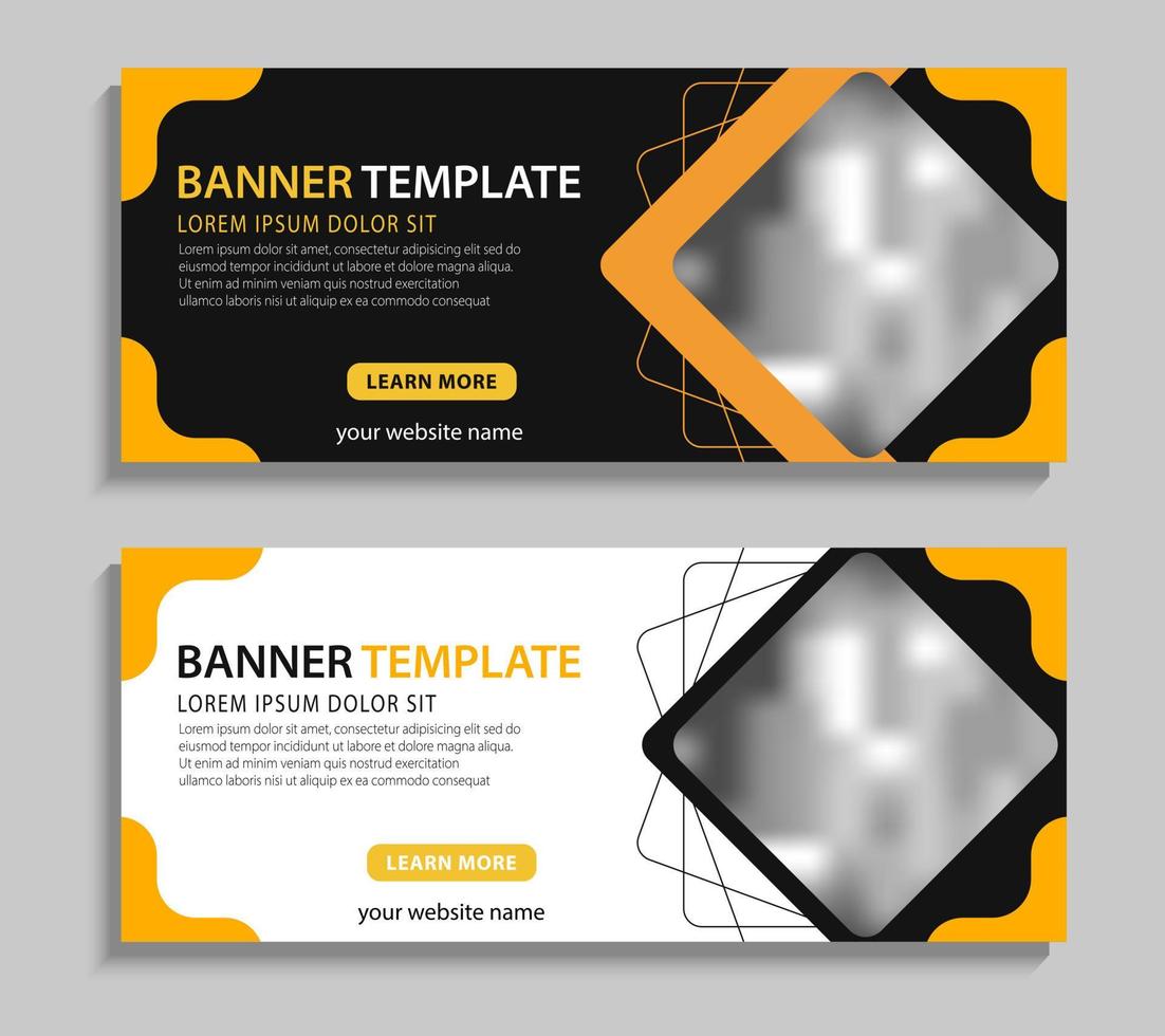 Abstract web banner template design. Horizontal banner with place for pictures. Business cover layout design vector