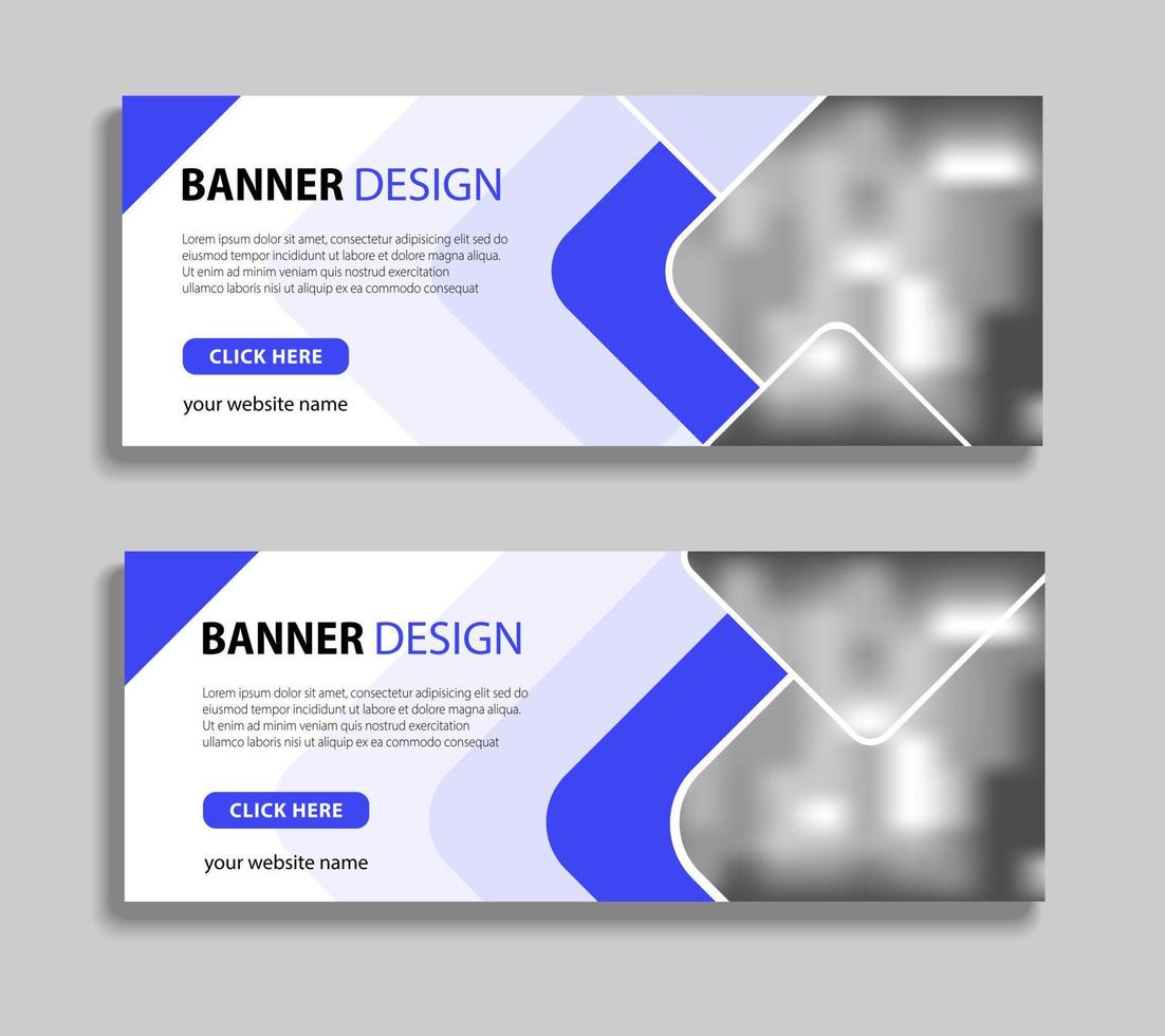 diseño de plantilla de banner de negocios moderno. diseño de banner web horizontal con lugar para imágenes. puede usarse para banner, publicidad, encabezado, portadas, volante vector