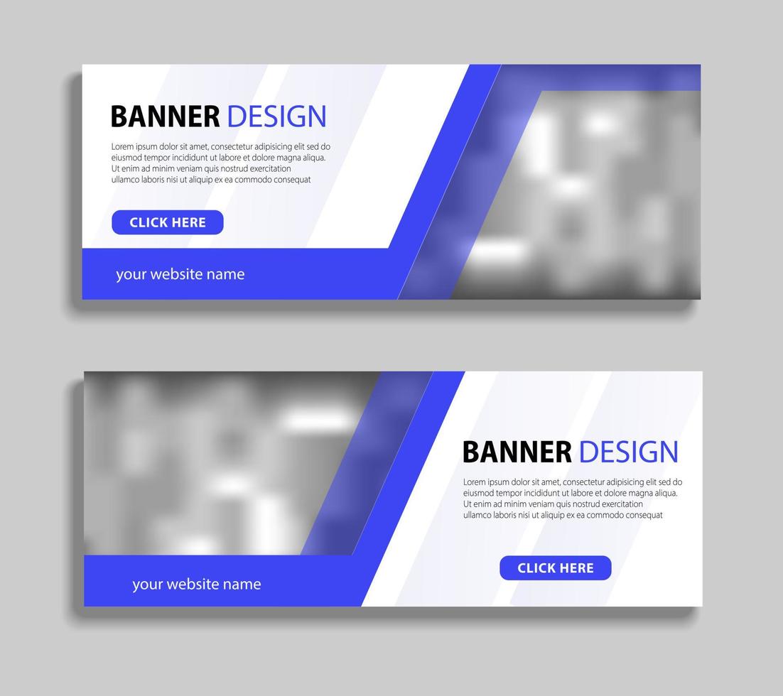 diseño de plantilla de banner horizontal abstracto. diseño de vector de banner web con lugar para fotos. plantilla vectorial para portada, encabezado, publicidad