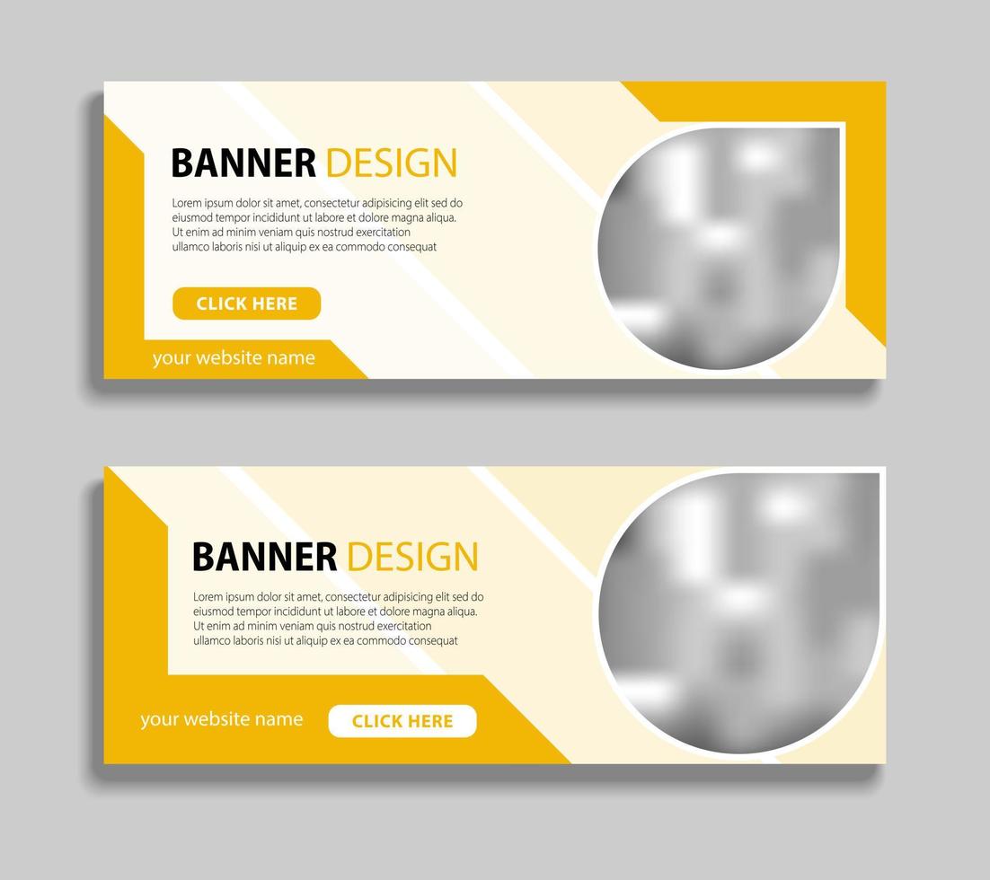 Abstract horizontal web banner design template. Modern business advertising banner design with space for pictures. Can be used for social media post, header, cover vector