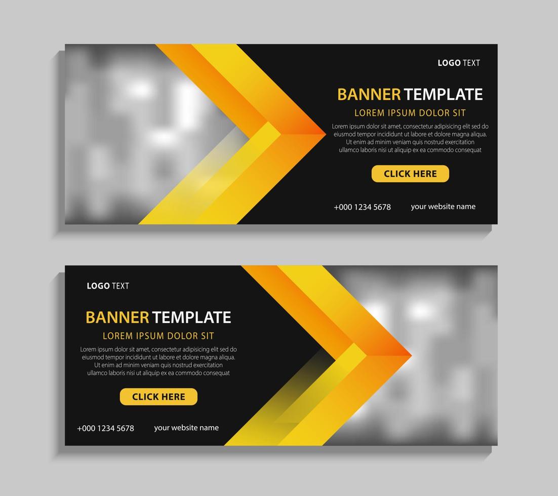 diseño de plantilla de banner de negocios moderno. diseño de banner web horizontal con lugar para imágenes. puede usarse para banner, publicidad, encabezado, portadas, volante vector