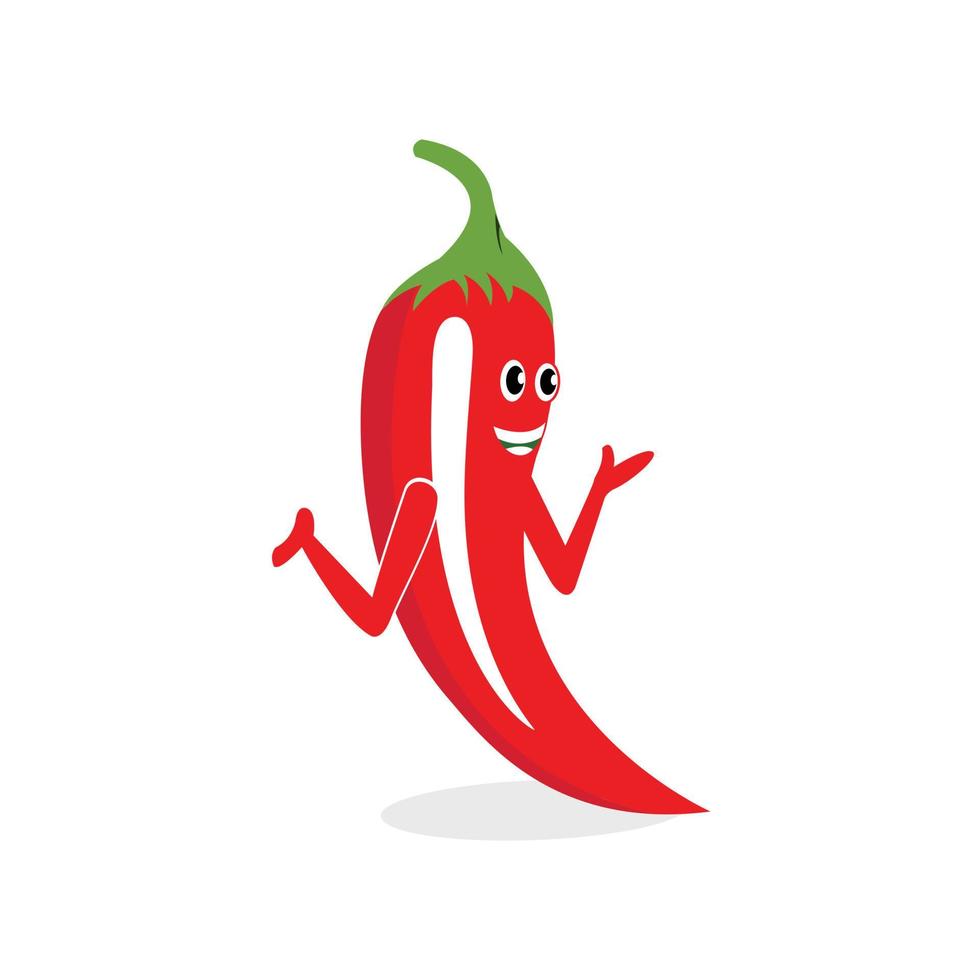 red chili cute mascot vector