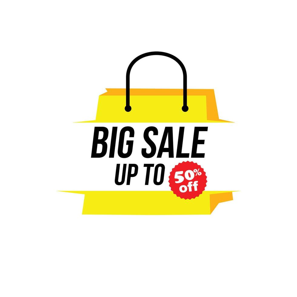 banner sale in the form of shopping bags for promotion vector