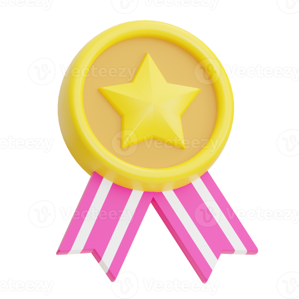 ster medaille illustratie 3d png