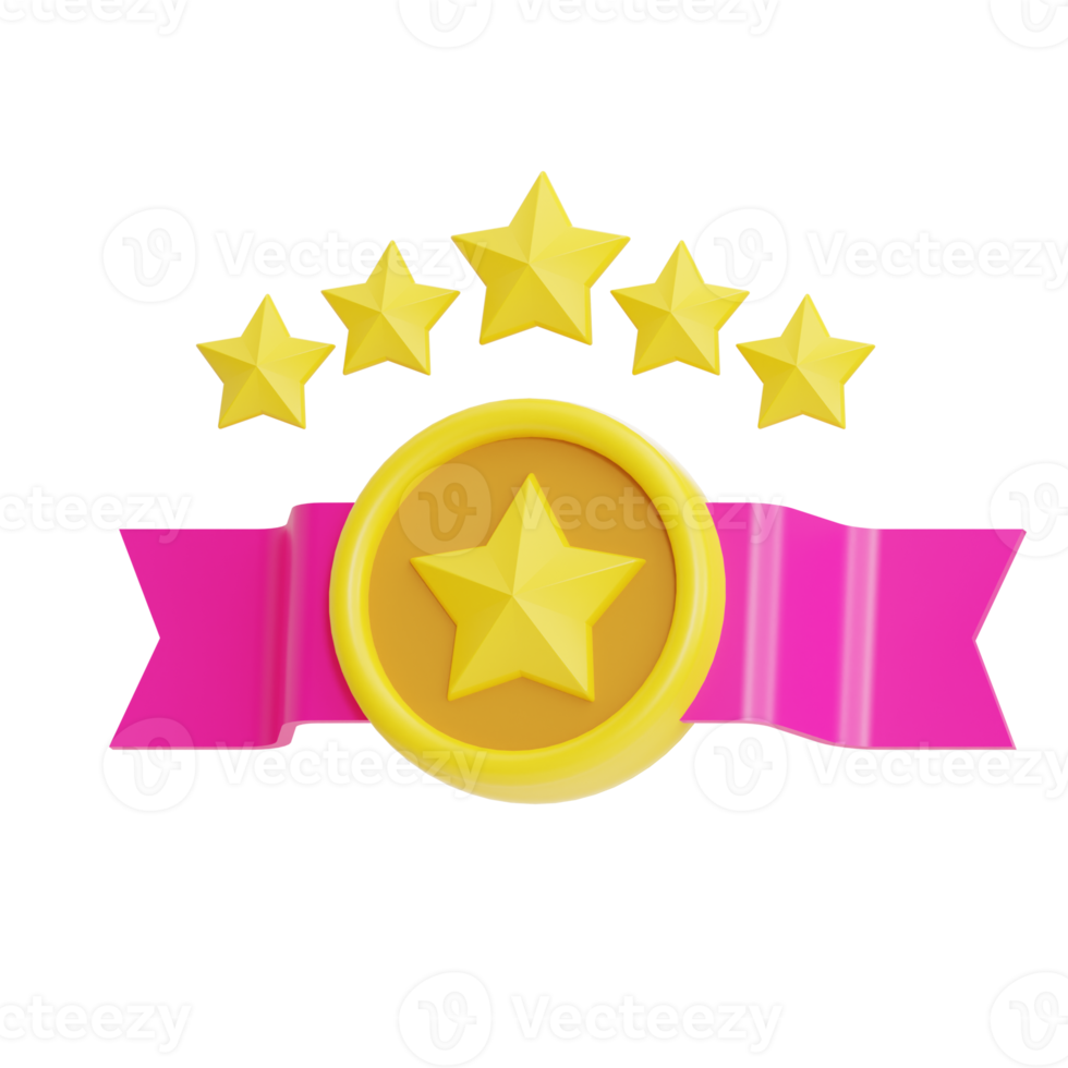 star medal illustration 3d png