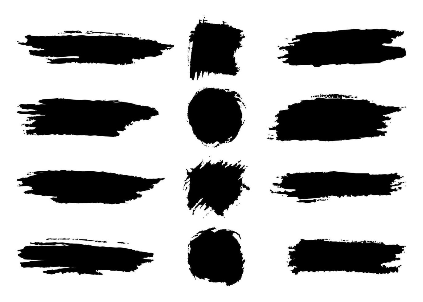 Watercolor vector brush strokes collection, Ink painting Collection free vector, Grunge brush collection free vector
