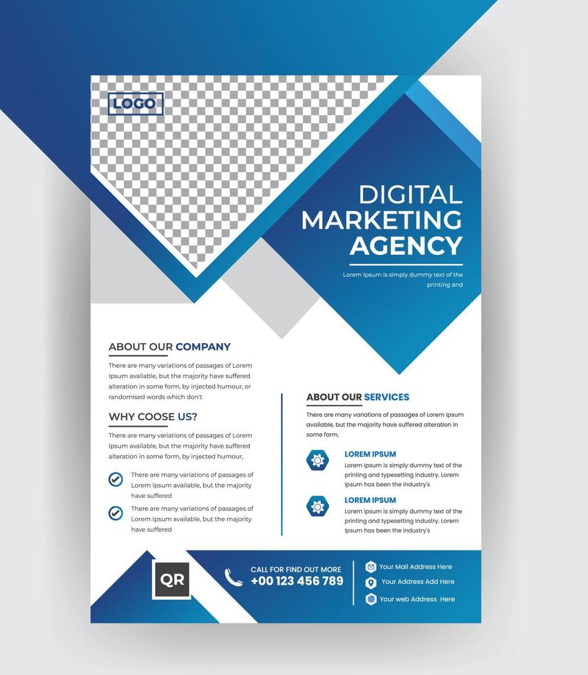 Business corporate flyer and brochure cover page design template vector