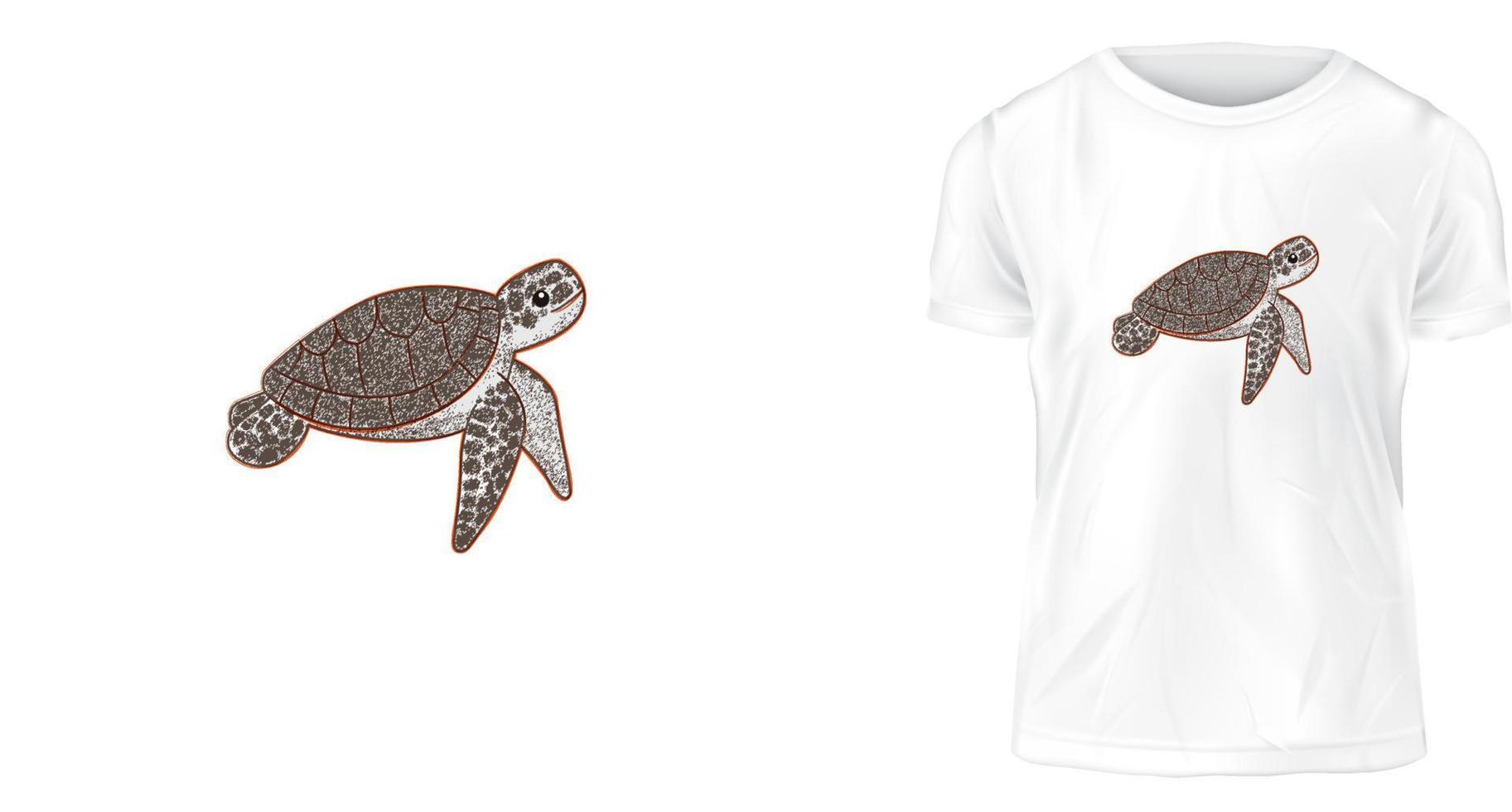 concepto de diseño de camisetas, soy una tortuga, soy más feliz cuando floto en el mar vector