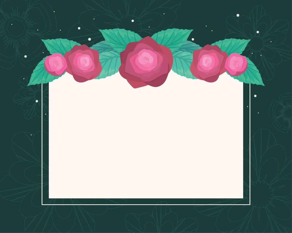 blank banner with flowers vector