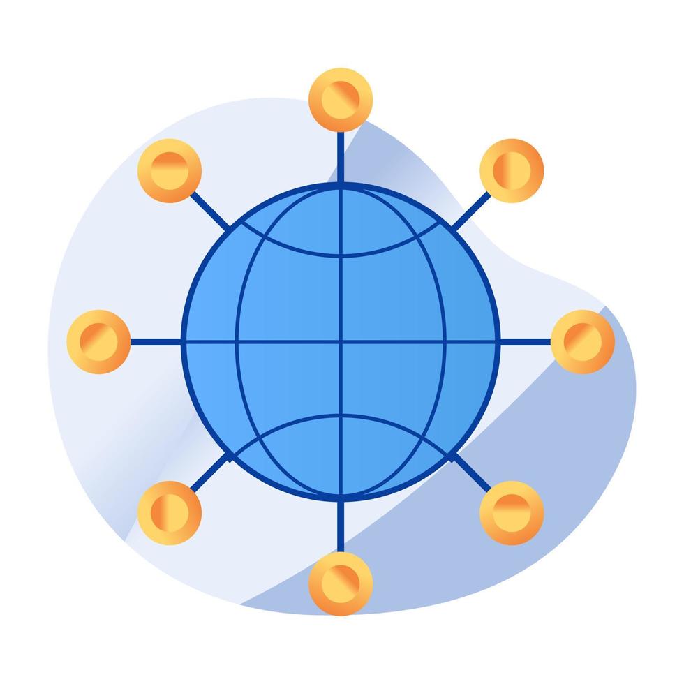 Global network icon, editable vector