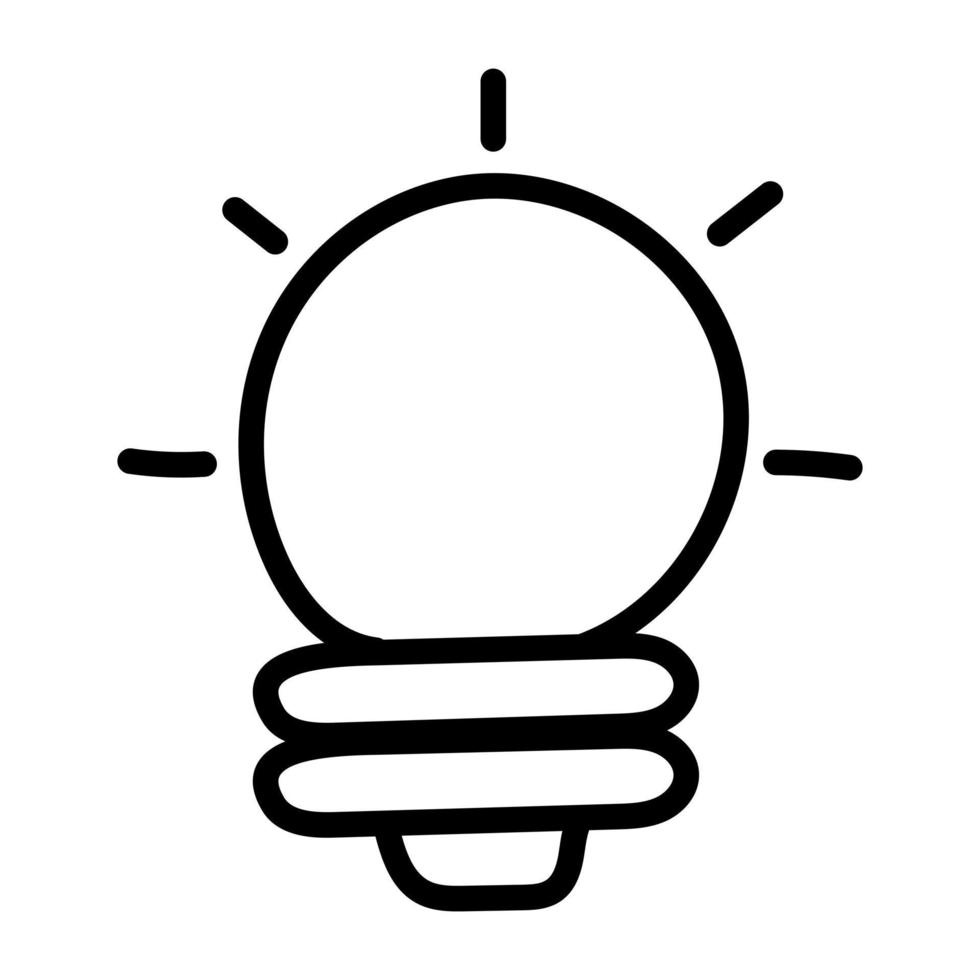 Pencil with lightbulb, concept of creative writing icon vector
