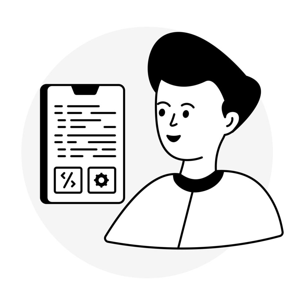 Unique design icon of mobile coding vector