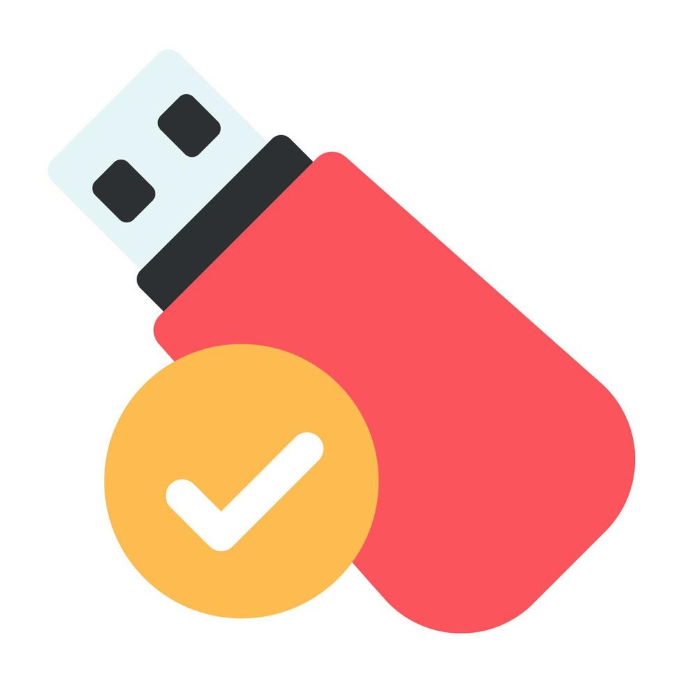 A creative design icon of verified Usb vector